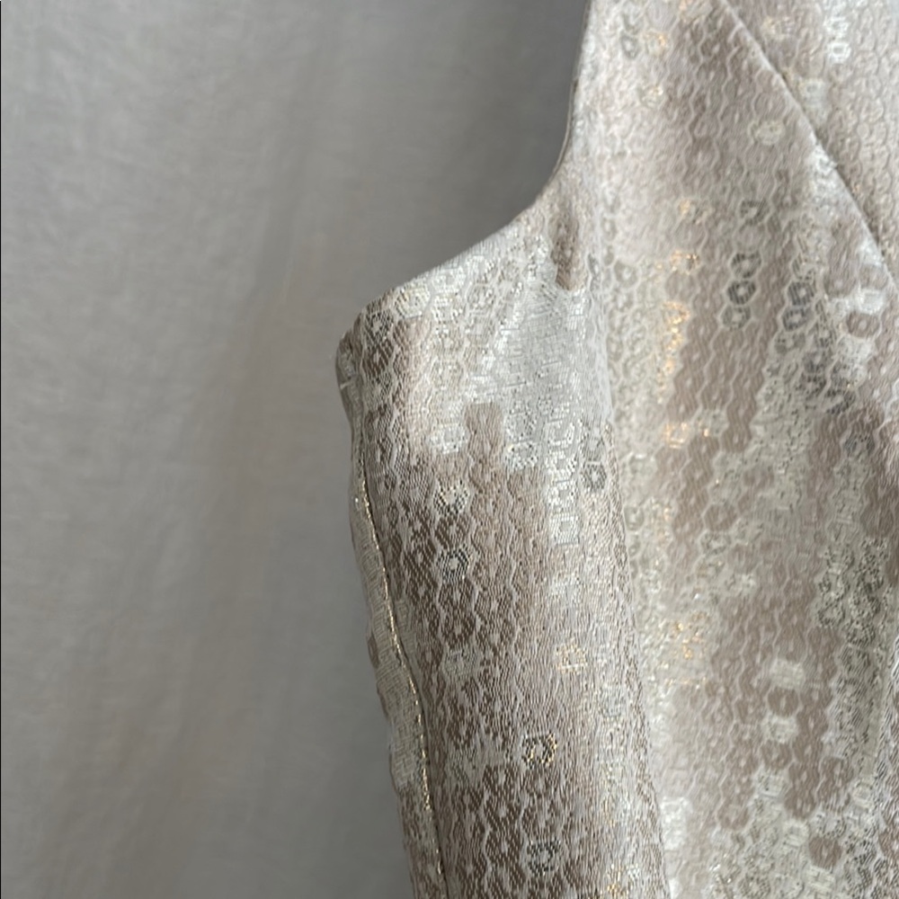 WORN ONCE Trina Turk GORGEOUS Gold Sheath Mini Dress Sleeveless Crew Neck - Picture 5 of 13